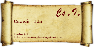 Csuvár Ida névjegykártya